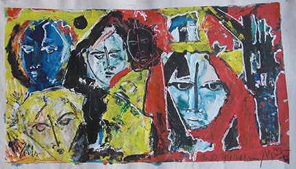 Faces in the Crowd by Neith Nevelson, 1994 oil on canvas