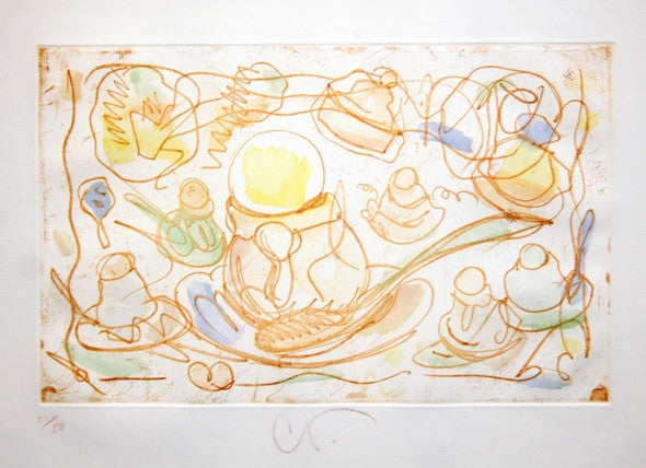 Ice Cream Desserts by Claes Oldenburg, 1976 softground etching & aquatin