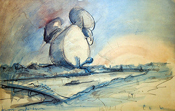 Proposed Colossal Monument for Battersea Park by Claes Oldenburg, 1966 lithograph