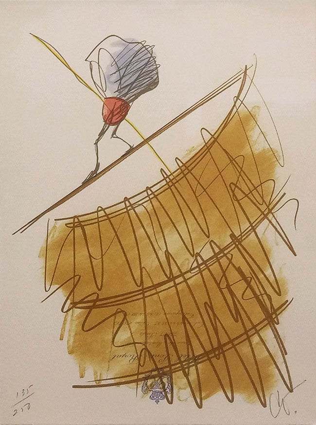 Shuttlecock on a High Wire by Claes Oldenburg, 1995 lithograph
