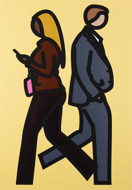 New York Couple 5 by Julian Opie by Artists Misc., 2019 screenprint with inkjet and collage