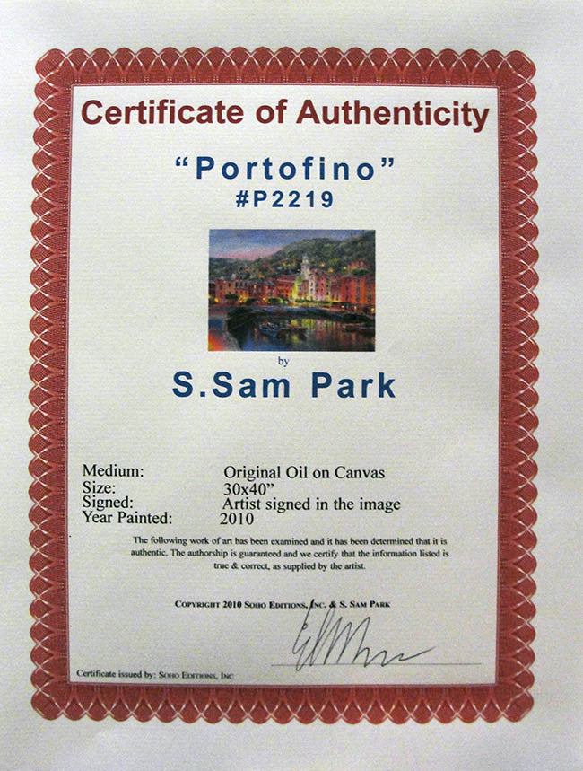 Portofino by Sam Park, 2010 oil on canvas
