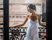 Balcony at Bueno Aires I by Fabian Perez, giclee, on canvas