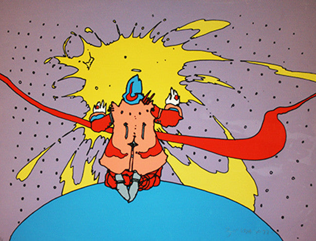 Kneeling Man by Peter Max, 1972 lithograph