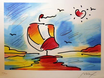 SAILBOAT WITH HEART BY PETER MAX