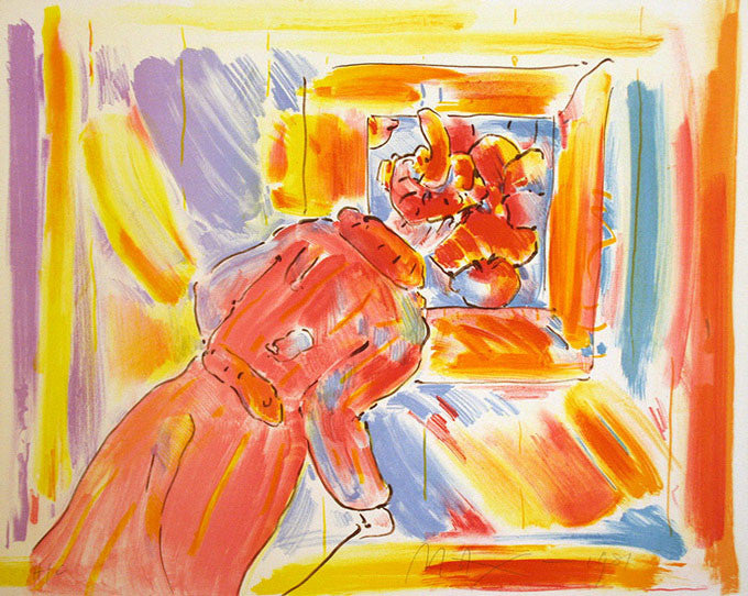 At the Picture by Peter Max, 1981 lithograph, on paper