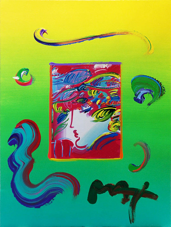 BLUSHING BEAUTY I (OVERPAINT) BY PETER MAX