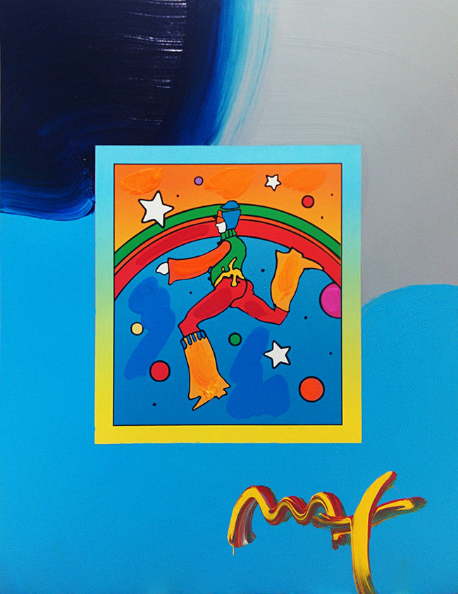 Cosmic Jumper I (Overpaint) by Peter Max, 2007 mixed media on paper