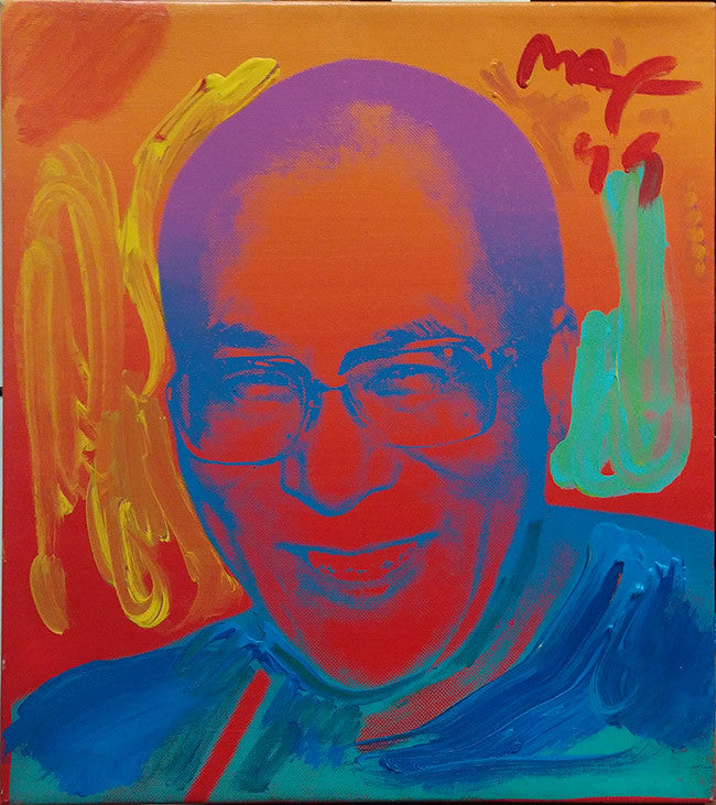 Dalai Lama by Peter Max, 1999 mixed media collage on canvas