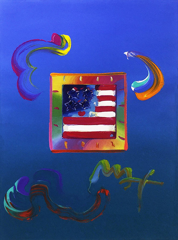 FLAG 5 (OVERPAINT) BY PETER MAX