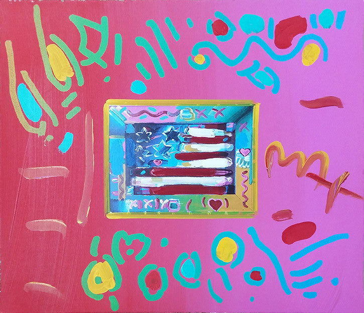 FLAG IV (OVERPAINT) BY PETER MAX