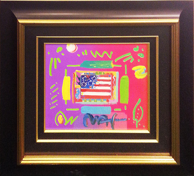 FLAG I (OVERPAINT) BY PETER MAX