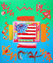 FLAG 4 (OVERPAINT) BY PETER MAX