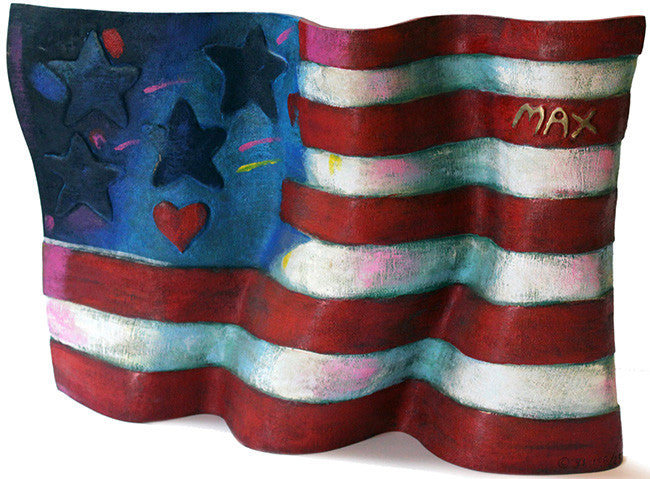FLAG WITH HEART BY PETER MAX
