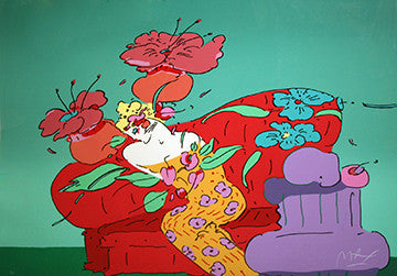 Flower Lady by Peter Max, 1989 serigraph