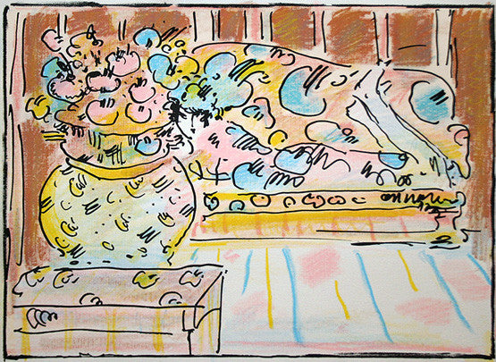 Lady on Couch with Vase by Peter Max, 1978 serigraph