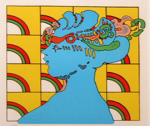 LADY ON PATTERN BY PETER MAX