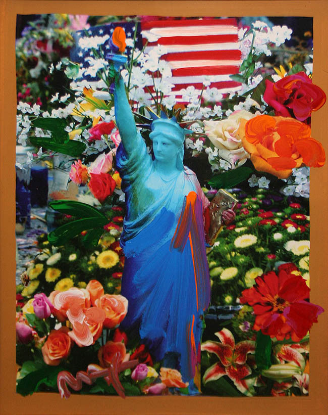 Land of the Free Home of the Brave by Peter Max, mixed media, paper — detail 2
