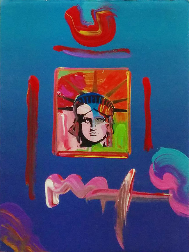 Liberty Head V (Overpaint) by Peter Max, 2005 mixed media on paper