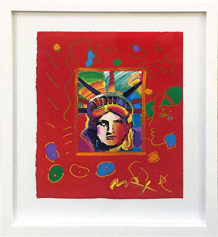 Liberty Head III (Overpaint) by Peter Max, mixed media on paper