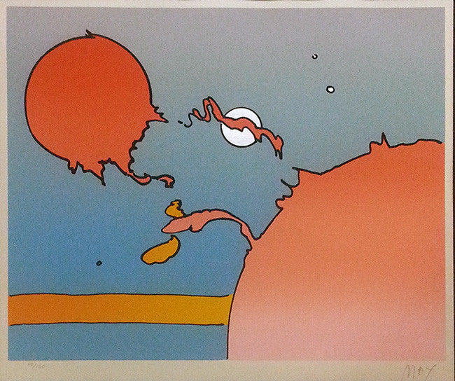 Moonscape I by Peter Max, 1977 serigraph, on Somerset