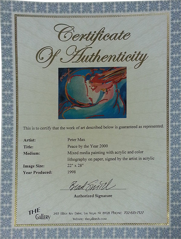 PEACE BY YEAR 2000 BY PETER MAX