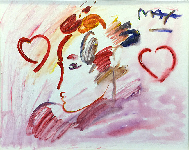 Profile Heart by Peter Max, 2014 acrylic on canvas — detail 2