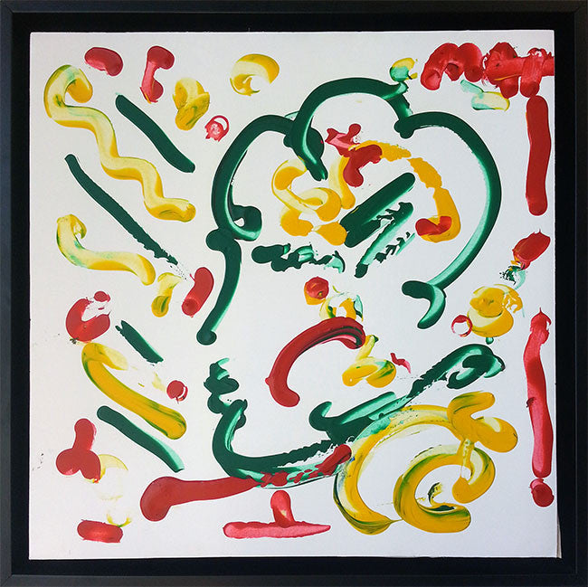 Profile in Green, Yellow & Red by Peter Max, 2014 acrylic & canvas