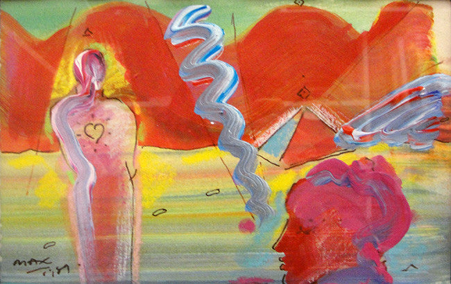 Pyramid Original by Peter Max, acrylic & mixed media on paper