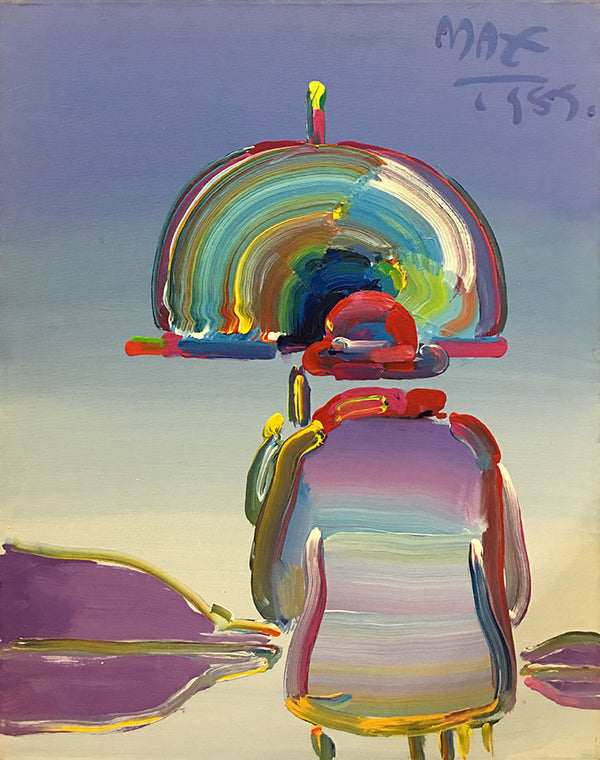 RAINBOW UMBRELLA MAN BY PETER MAX