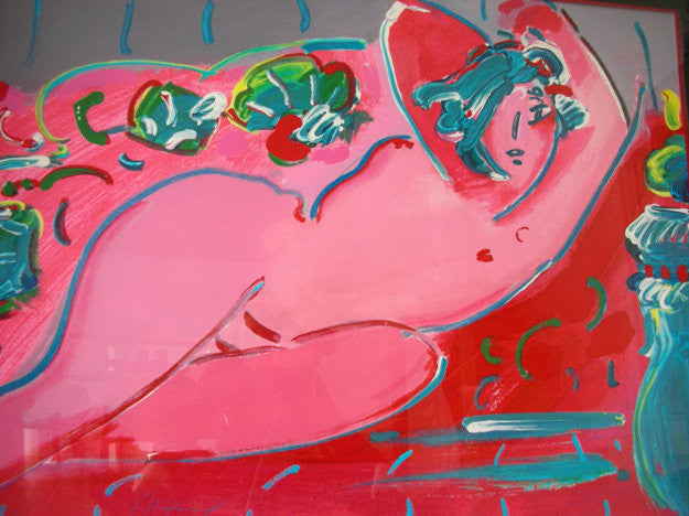 Reclining in Red by Peter Max, 1988 serigraph