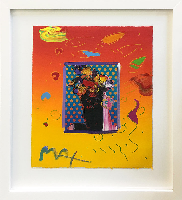 Roseville (Overpaint) by Peter Max, mixed media on paper