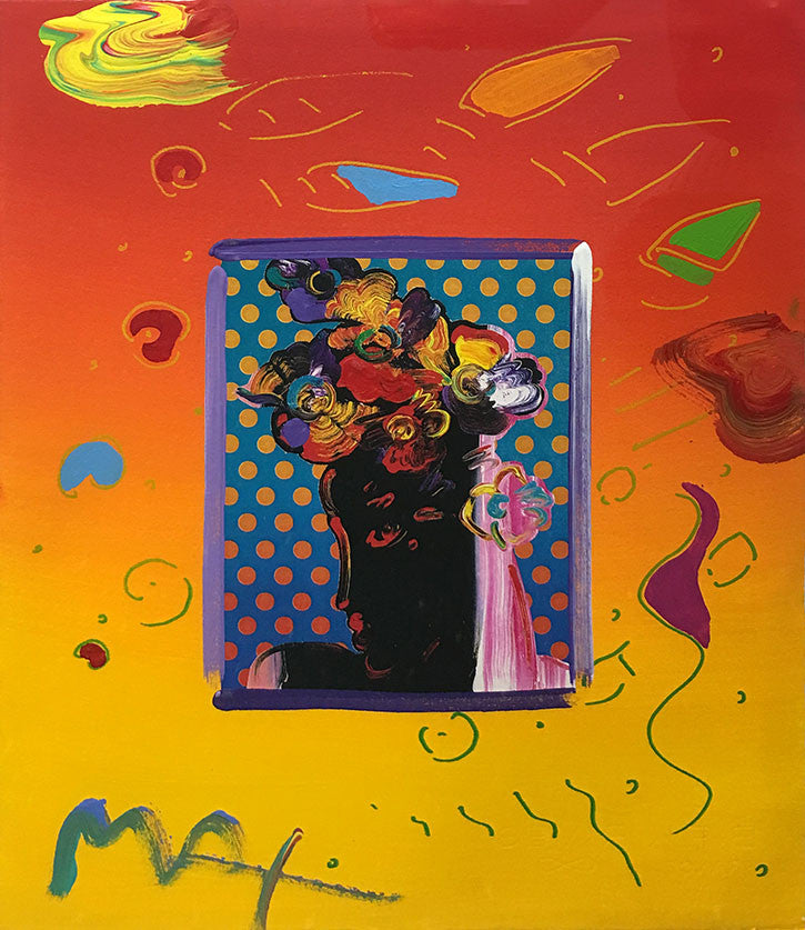 Roseville (Overpaint) by Peter Max, mixed media on paper — detail 2
