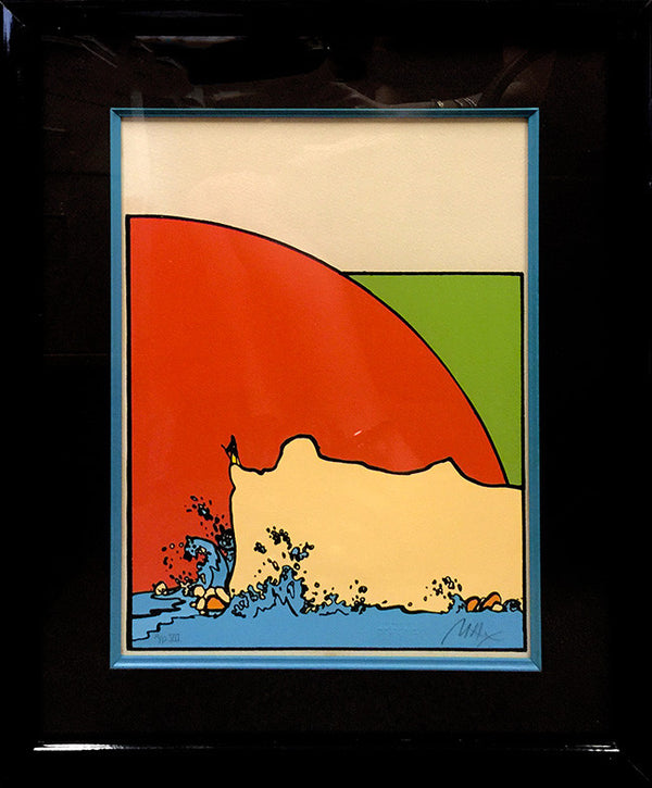 SAGE ON CLIFF (1970'S) BY PETER MAX