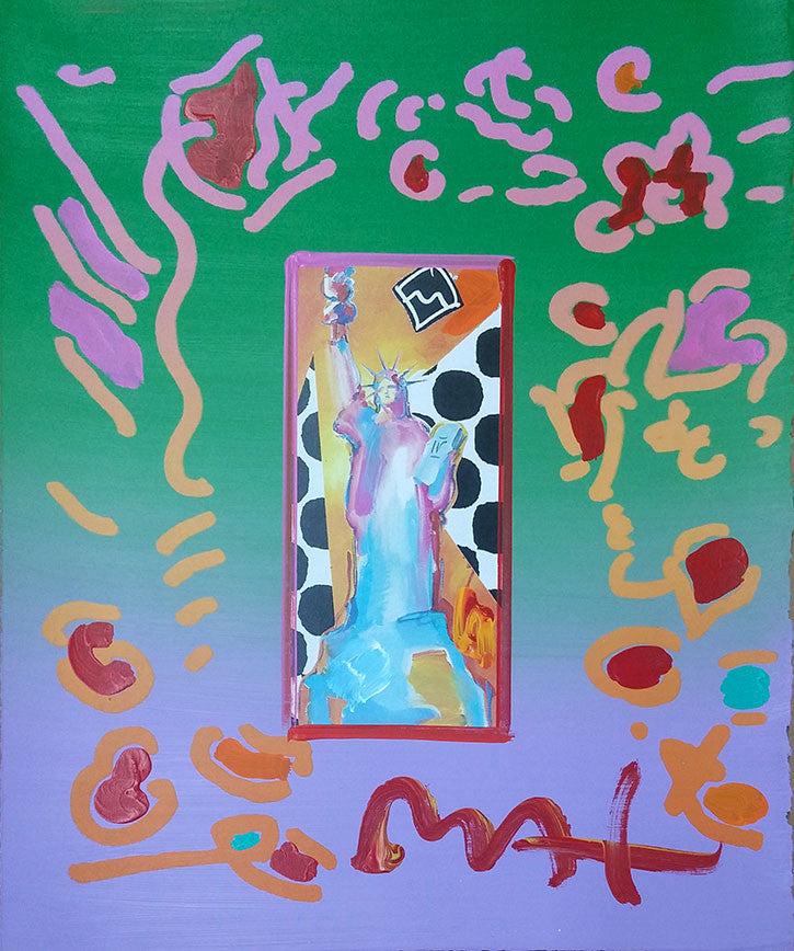 Statue of Liberty I (Overpaint) by Peter Max, 1998 mixed media on paper