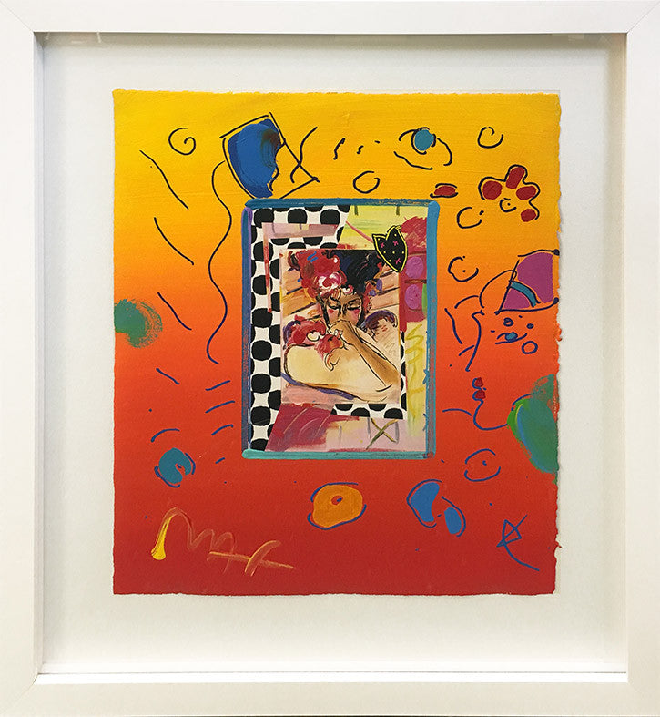 Suzin (Overpaint) by Peter Max, mixed media on paper