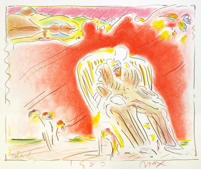 The Garden (Hand Embellished) by Peter Max, 1980 hand embellished lithograph on paper