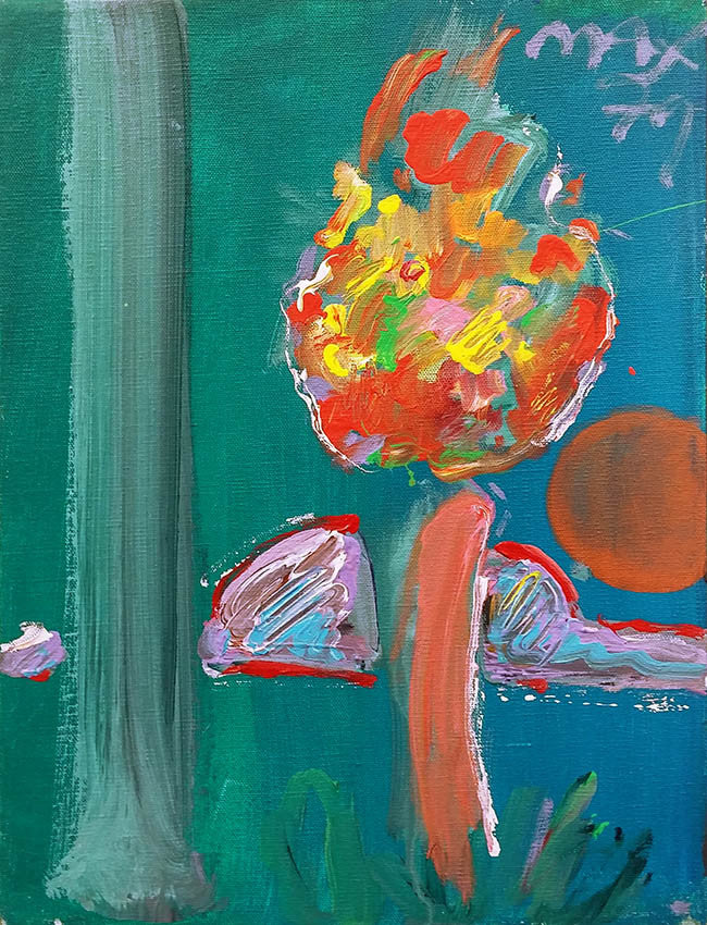 Tree (1970'S) by Peter Max, 1979 acrylic on canvas