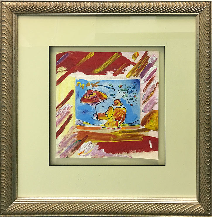 Untitled (Umbrella Man) by Peter Max, acrylic on canvas