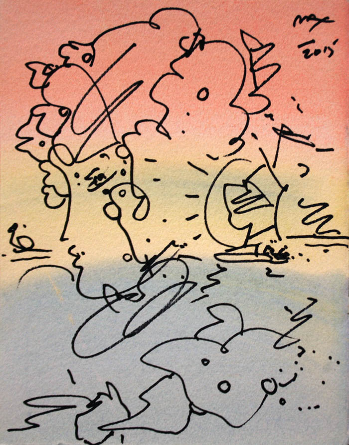 Yellow Profile by Peter Max, 2015 mixed media on paper