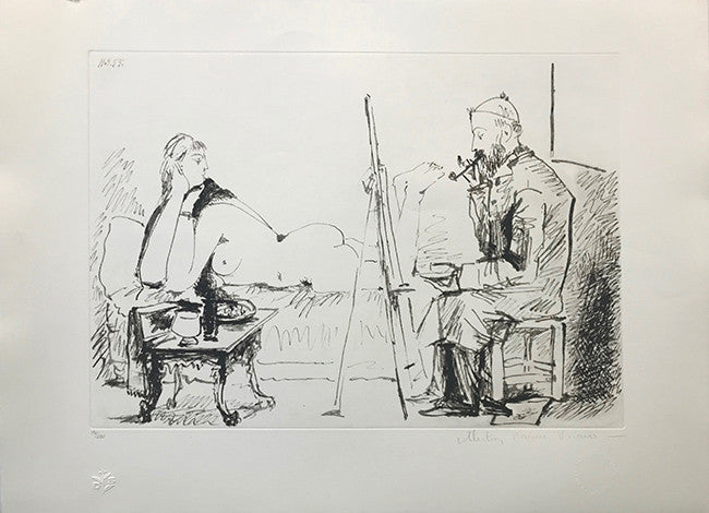 La Pientre Et Son Modele by Marina Picasso, 1979 lithograph