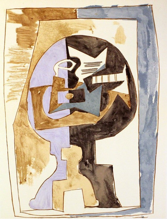 Gueridon Et Guitare by Marina Picasso, 1982 lithograph on Arches paper