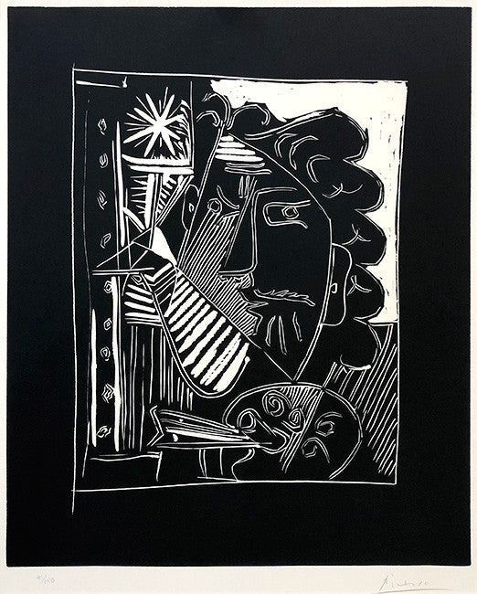 Peintre Et Sa Toile by Pablo Picasso, 1963 linocut on Arches wove paper