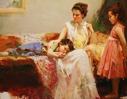 A Soft Place in My Heart by Pino, embellished giclee on canvas