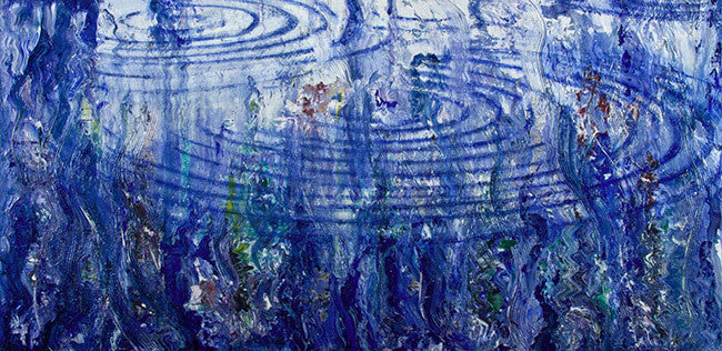 Blue Currents (N14) by Al Razza, 2017 mixed media on canvas