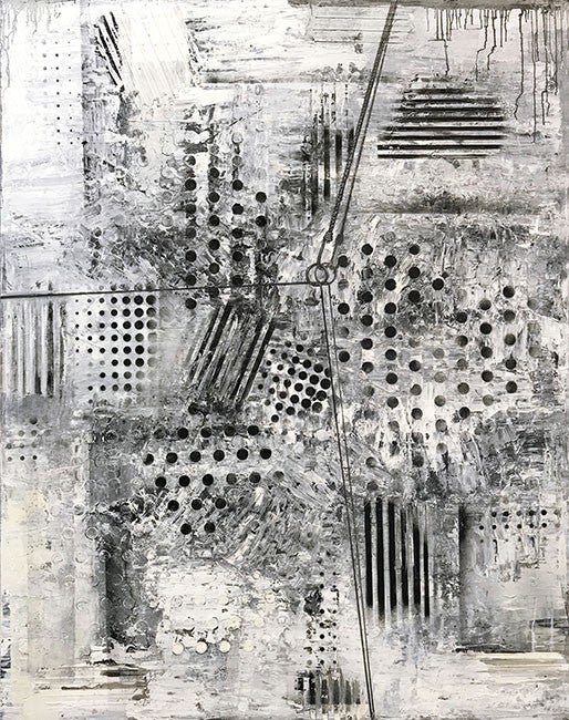 Bound & Secure by Al Razza, 2017 mixed media on canvas