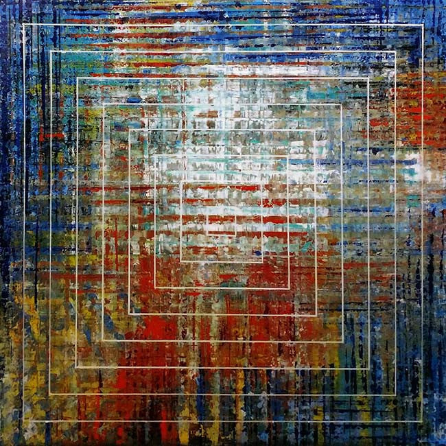 Reflector (CQ34) by Al Razza, 2016 resin coated mixed media