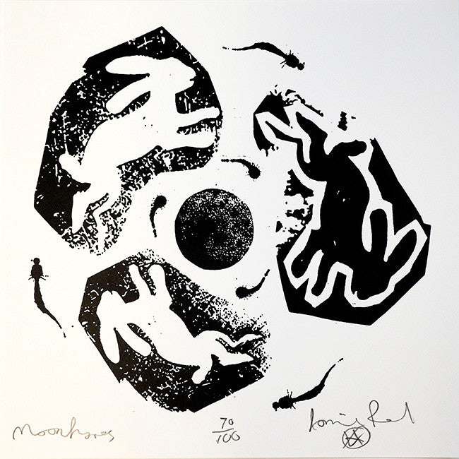 Moon and Hares by Jamie Reid by Artists Misc., 1992 screenprint