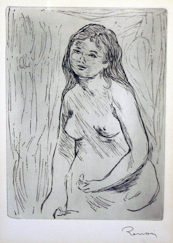 Baigneuse Assise (Delteil; Stella 11) by Pierre-auguste Renoir, softground etchin