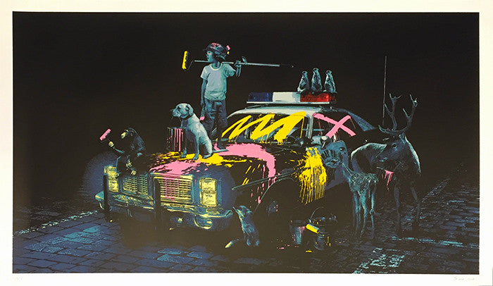 Revolution by Roamcouch, 2014 silkscreen with hand painted finish